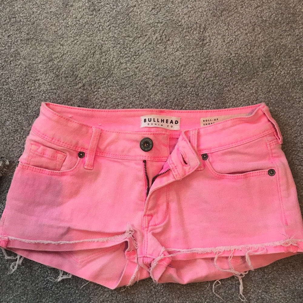 Pink jean shorts